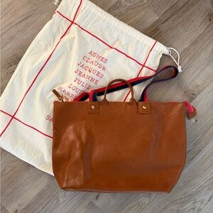 Clare V Le Zip Sac Miel Rustic Leather